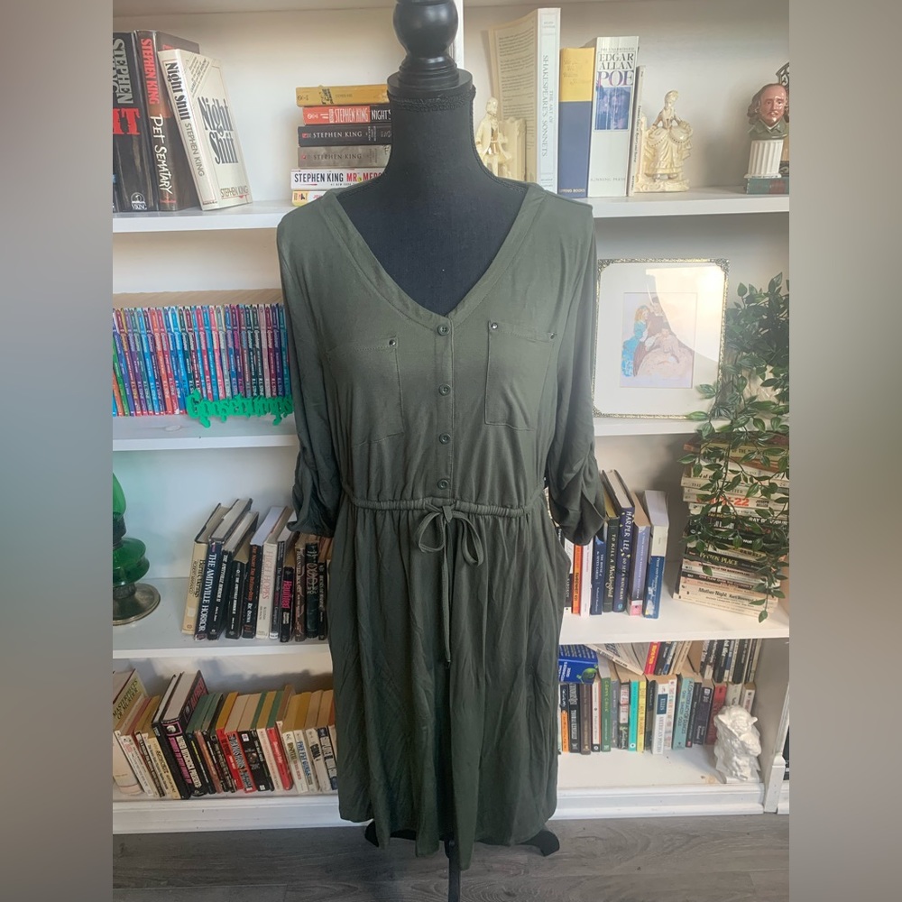 Torrid Olive Green Shirt Dress